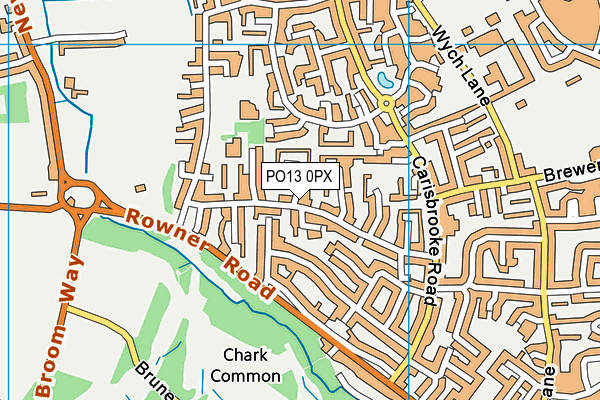 PO13 0PX map - OS VectorMap District (Ordnance Survey)