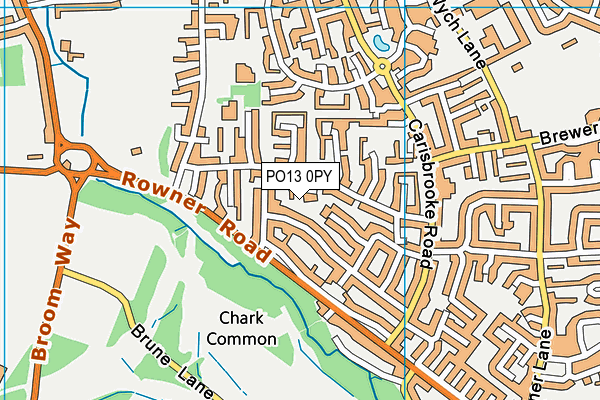 PO13 0PY map - OS VectorMap District (Ordnance Survey)