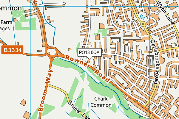 PO13 0QA map - OS VectorMap District (Ordnance Survey)