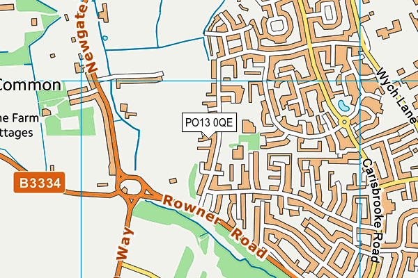 PO13 0QE map - OS VectorMap District (Ordnance Survey)