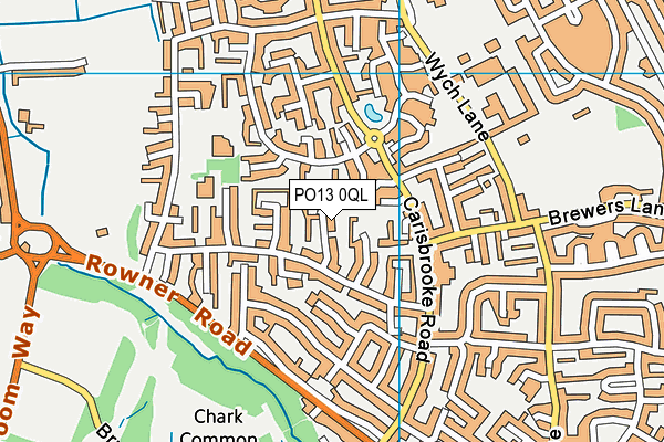 PO13 0QL map - OS VectorMap District (Ordnance Survey)