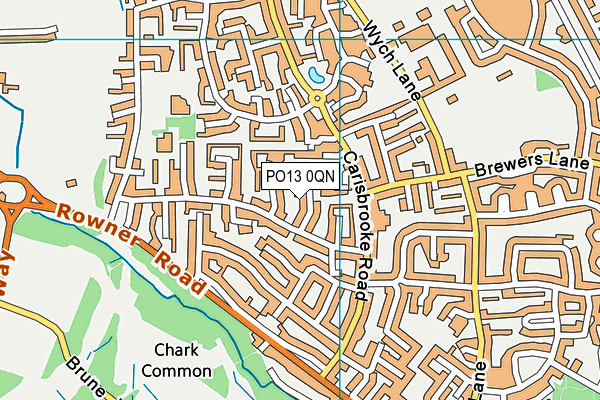 PO13 0QN map - OS VectorMap District (Ordnance Survey)