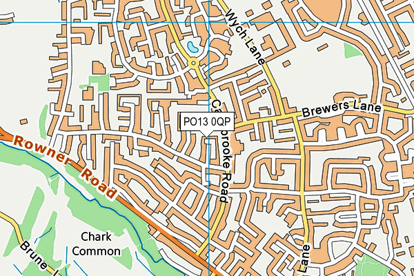 PO13 0QP map - OS VectorMap District (Ordnance Survey)