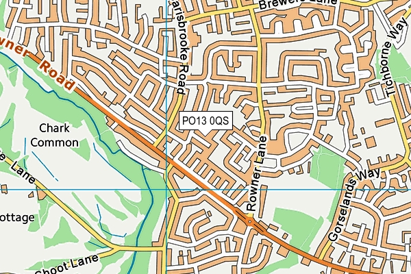 PO13 0QS map - OS VectorMap District (Ordnance Survey)