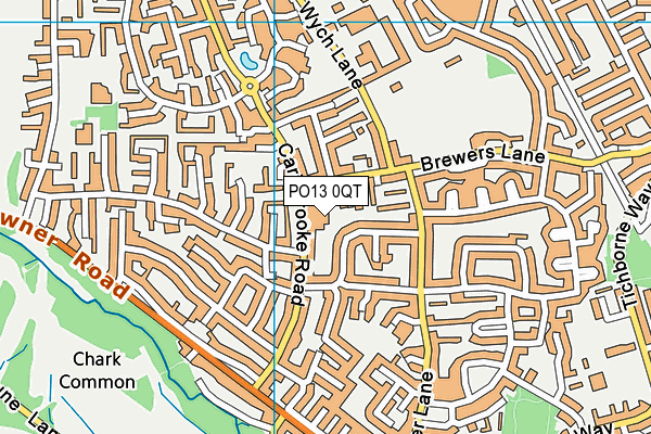 PO13 0QT map - OS VectorMap District (Ordnance Survey)