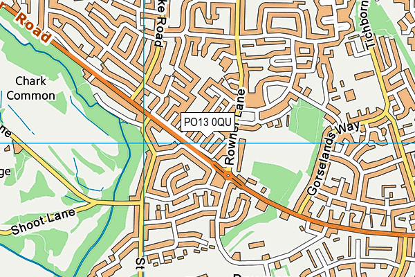 PO13 0QU map - OS VectorMap District (Ordnance Survey)