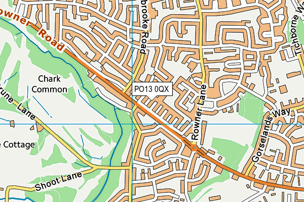 PO13 0QX map - OS VectorMap District (Ordnance Survey)