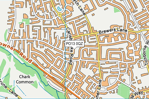 PO13 0QZ map - OS VectorMap District (Ordnance Survey)