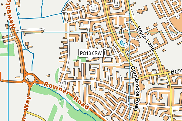 PO13 0RW map - OS VectorMap District (Ordnance Survey)