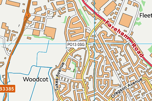 Woodcot Primary School map (PO13 0SG) - OS VectorMap District (Ordnance Survey)
