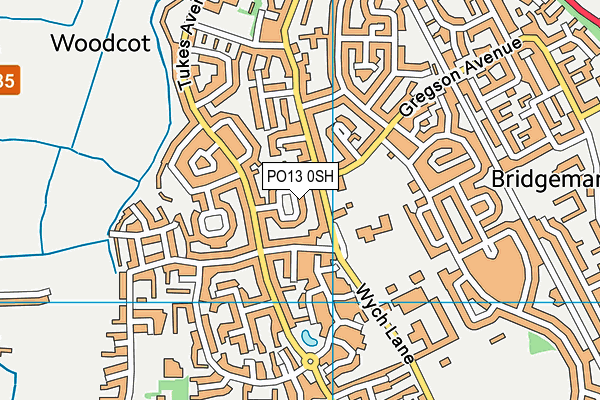 PO13 0SH map - OS VectorMap District (Ordnance Survey)