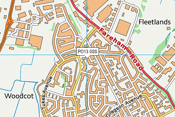 PO13 0SS map - OS VectorMap District (Ordnance Survey)