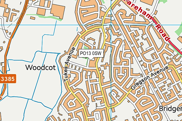 PO13 0SW map - OS VectorMap District (Ordnance Survey)