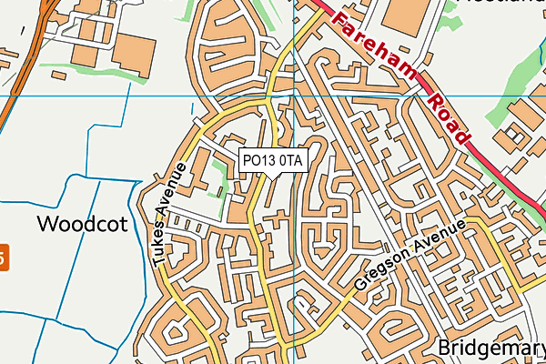 PO13 0TA map - OS VectorMap District (Ordnance Survey)