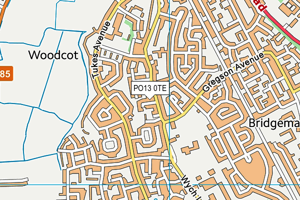 PO13 0TE map - OS VectorMap District (Ordnance Survey)