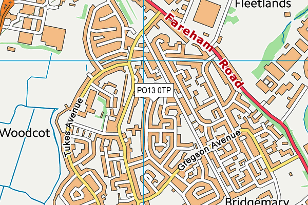 PO13 0TP map - OS VectorMap District (Ordnance Survey)
