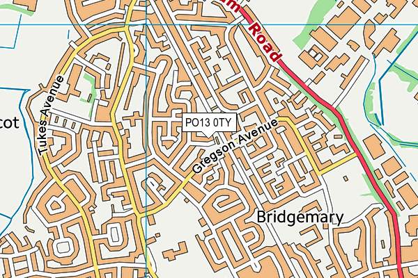 PO13 0TY map - OS VectorMap District (Ordnance Survey)