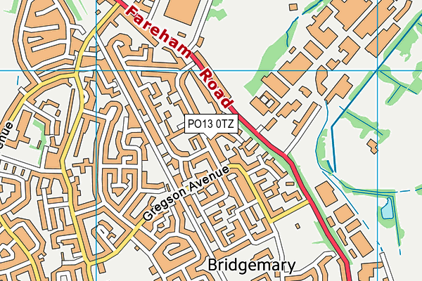 PO13 0TZ map - OS VectorMap District (Ordnance Survey)