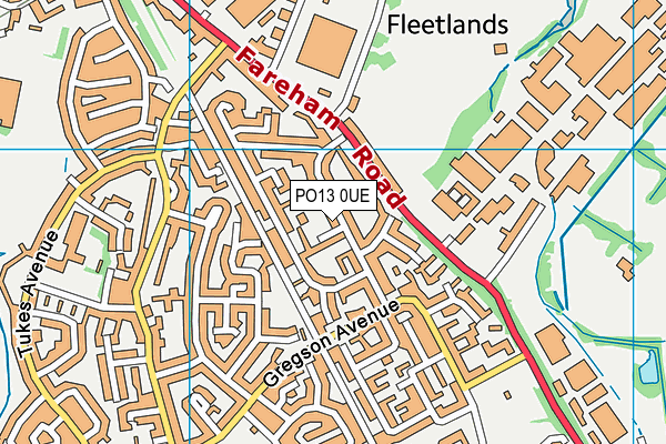 PO13 0UE map - OS VectorMap District (Ordnance Survey)