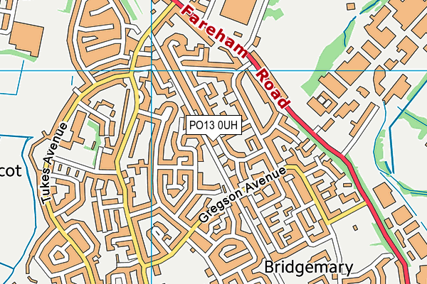 PO13 0UH map - OS VectorMap District (Ordnance Survey)