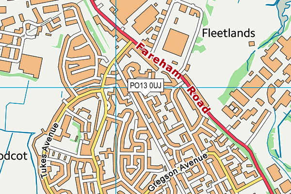 PO13 0UJ map - OS VectorMap District (Ordnance Survey)