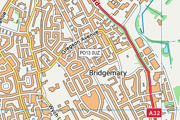 PO13 0UZ map - OS VectorMap District (Ordnance Survey)