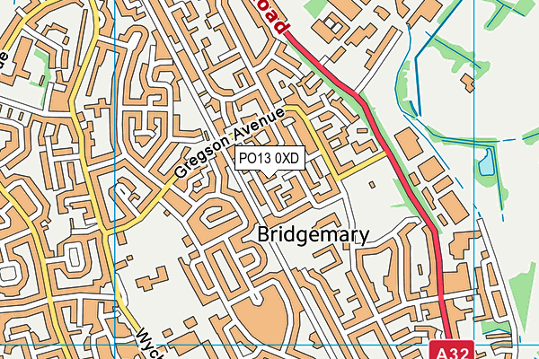 PO13 0XD map - OS VectorMap District (Ordnance Survey)