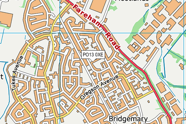 PO13 0XE map - OS VectorMap District (Ordnance Survey)