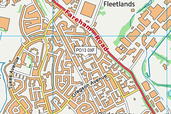 PO13 0XF map - OS VectorMap District (Ordnance Survey)