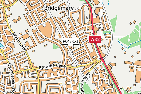 PO13 0XJ map - OS VectorMap District (Ordnance Survey)