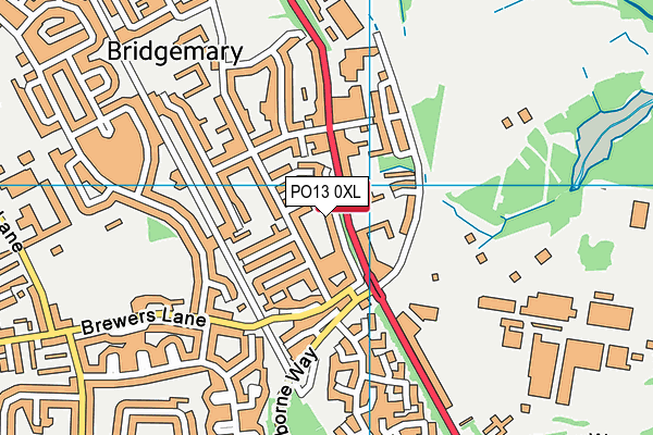 PO13 0XL map - OS VectorMap District (Ordnance Survey)