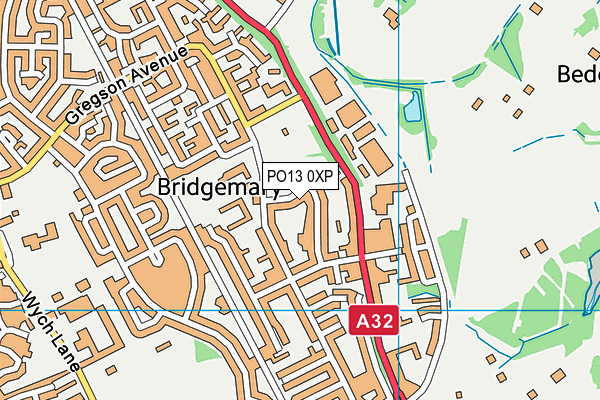 PO13 0XP map - OS VectorMap District (Ordnance Survey)