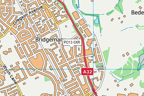 PO13 0XR map - OS VectorMap District (Ordnance Survey)