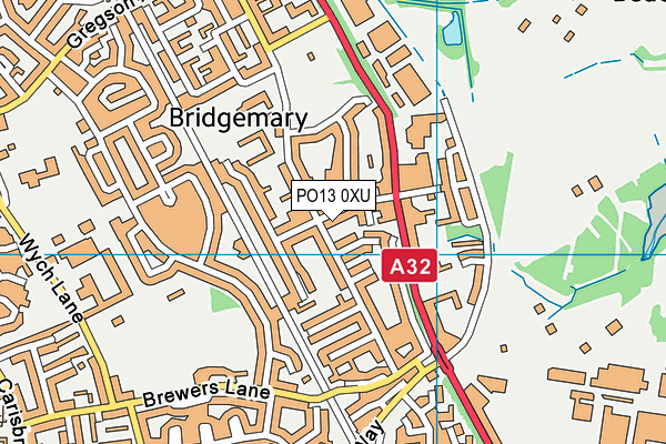 PO13 0XU map - OS VectorMap District (Ordnance Survey)