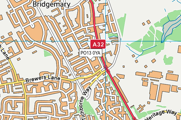 PO13 0YA map - OS VectorMap District (Ordnance Survey)