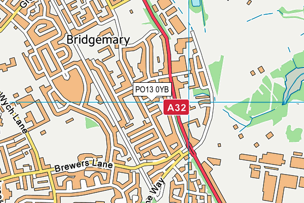 PO13 0YB map - OS VectorMap District (Ordnance Survey)