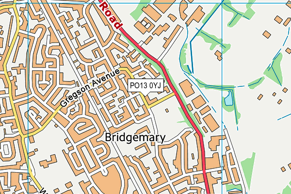 PO13 0YJ map - OS VectorMap District (Ordnance Survey)