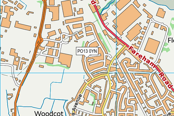 PO13 0YN map - OS VectorMap District (Ordnance Survey)