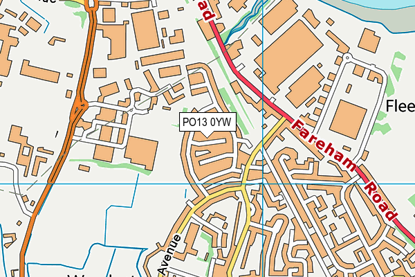 PO13 0YW map - OS VectorMap District (Ordnance Survey)