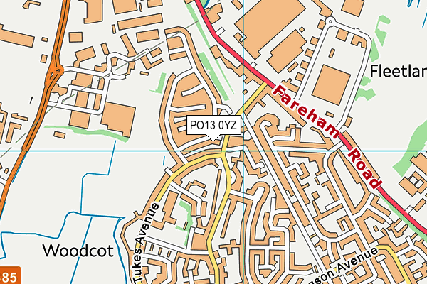 PO13 0YZ map - OS VectorMap District (Ordnance Survey)