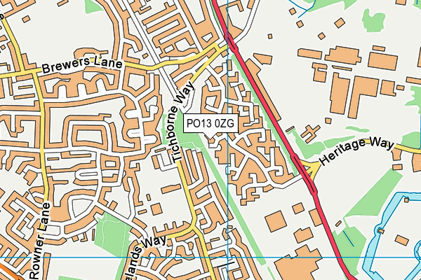 PO13 0ZG map - OS VectorMap District (Ordnance Survey)