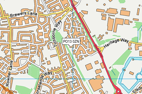 PO13 0ZN map - OS VectorMap District (Ordnance Survey)