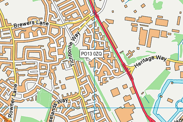 PO13 0ZQ map - OS VectorMap District (Ordnance Survey)