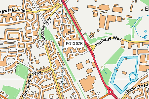 PO13 0ZR map - OS VectorMap District (Ordnance Survey)