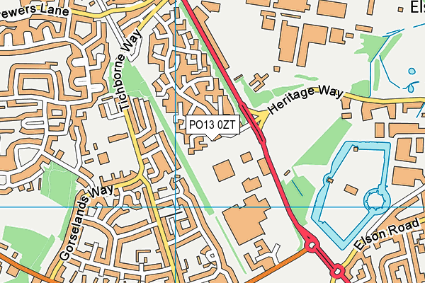 PO13 0ZT map - OS VectorMap District (Ordnance Survey)