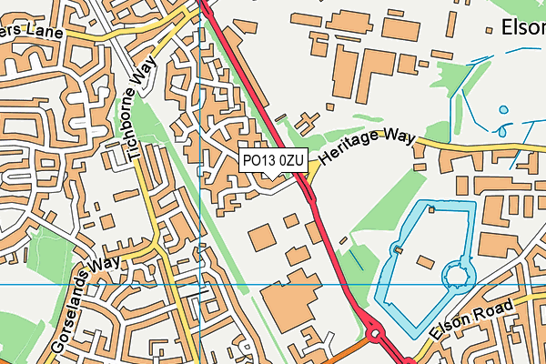 PO13 0ZU map - OS VectorMap District (Ordnance Survey)