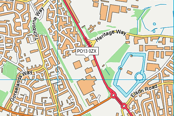 PO13 0ZX map - OS VectorMap District (Ordnance Survey)