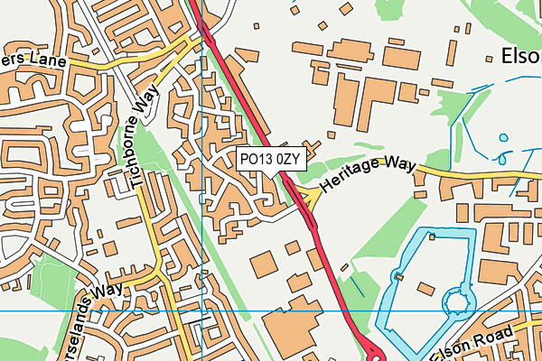 PO13 0ZY map - OS VectorMap District (Ordnance Survey)