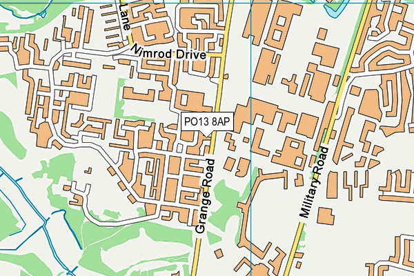 PO13 8AP map - OS VectorMap District (Ordnance Survey)