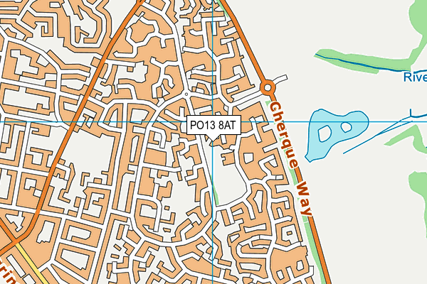 PO13 8AT map - OS VectorMap District (Ordnance Survey)